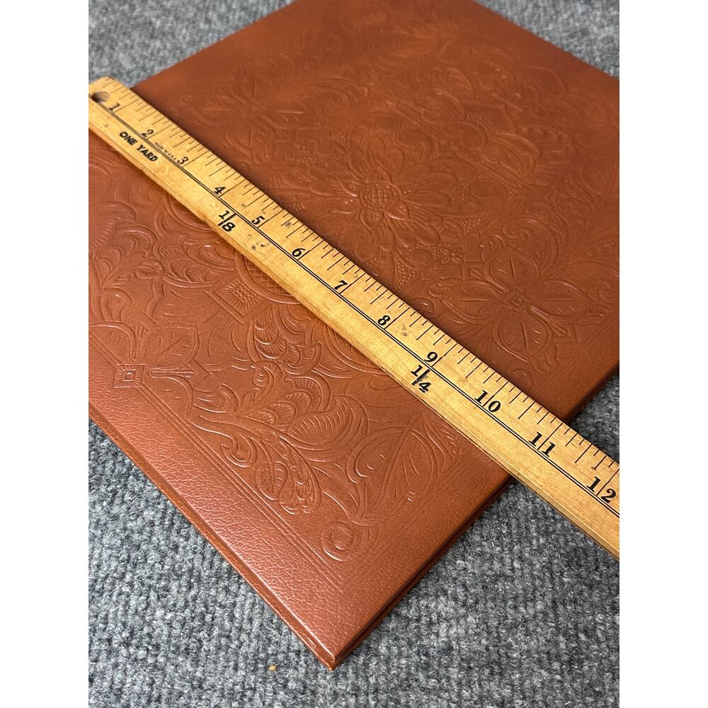 Hallmark embossed tooled faux leather photo album NEW post bound adhesive pages - Picture 10 of 11